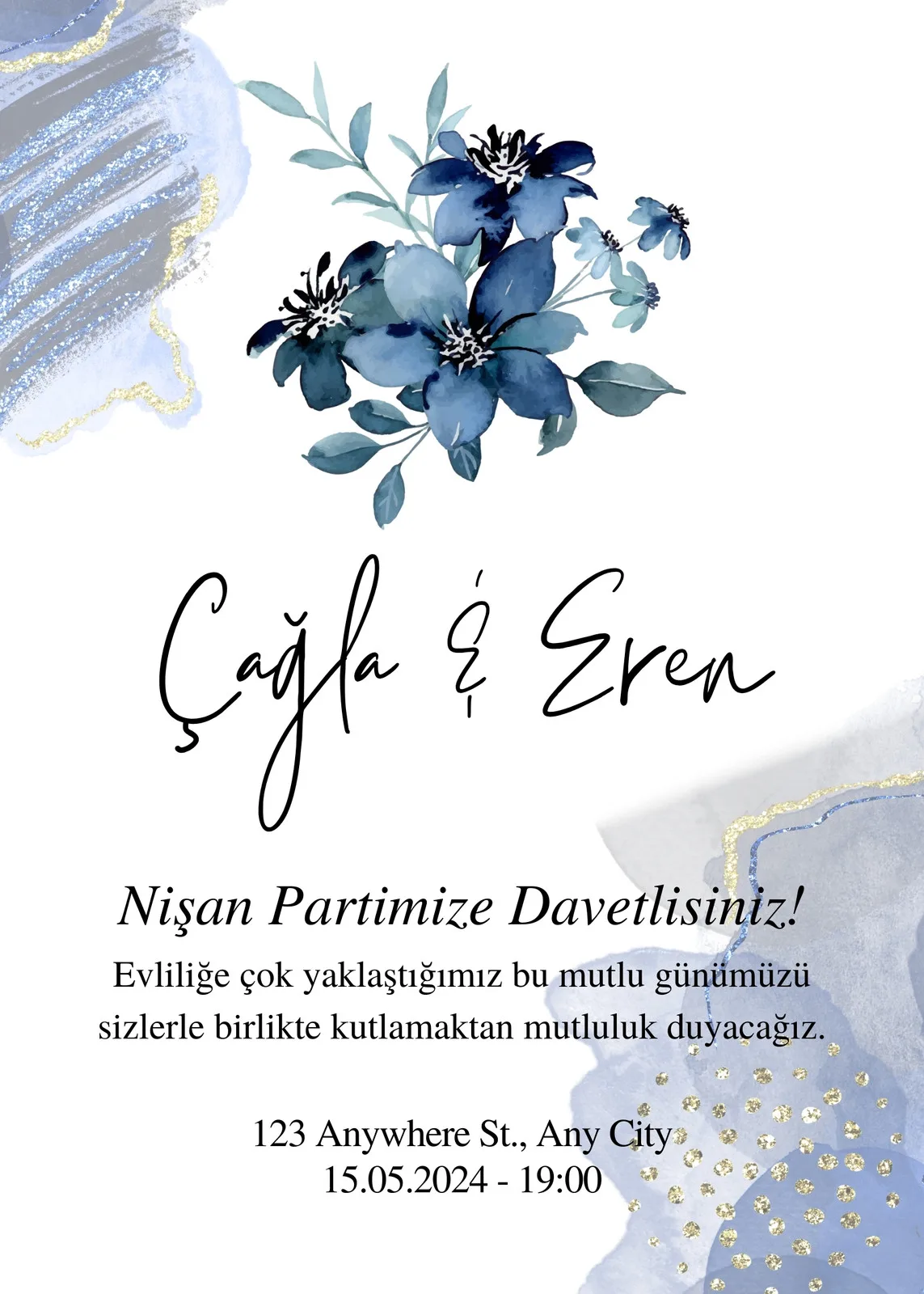 Model 307 — düğün ve nişan davetiyesi