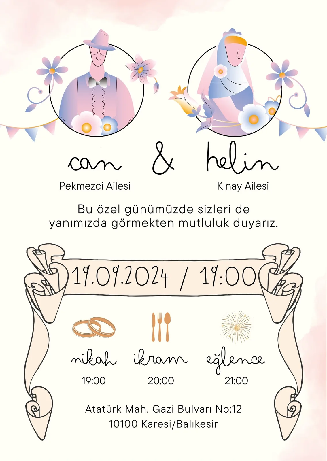 Model 311 — düğün ve nişan davetiyesi