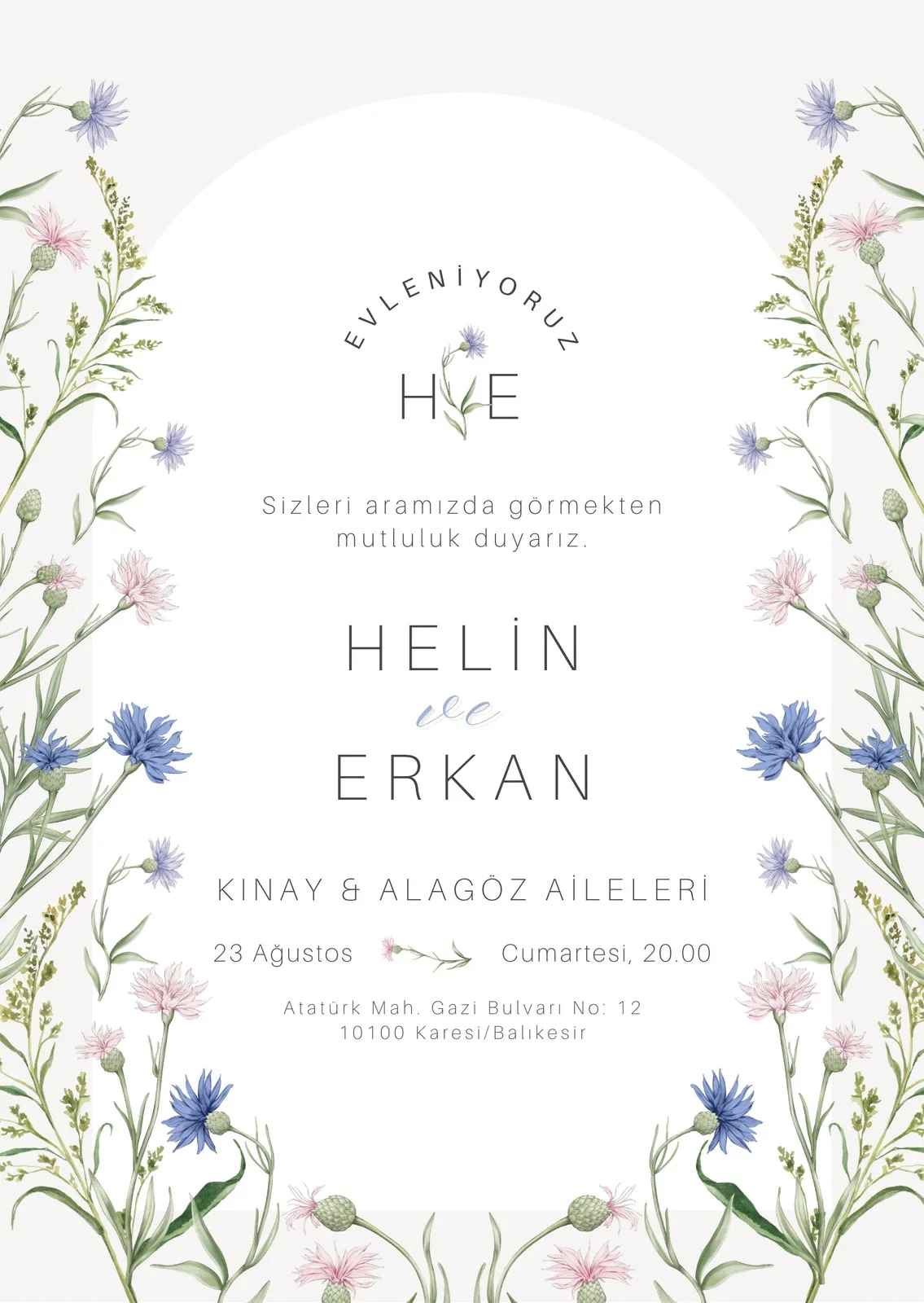 Model 314 — düğün ve nişan davetiyesi