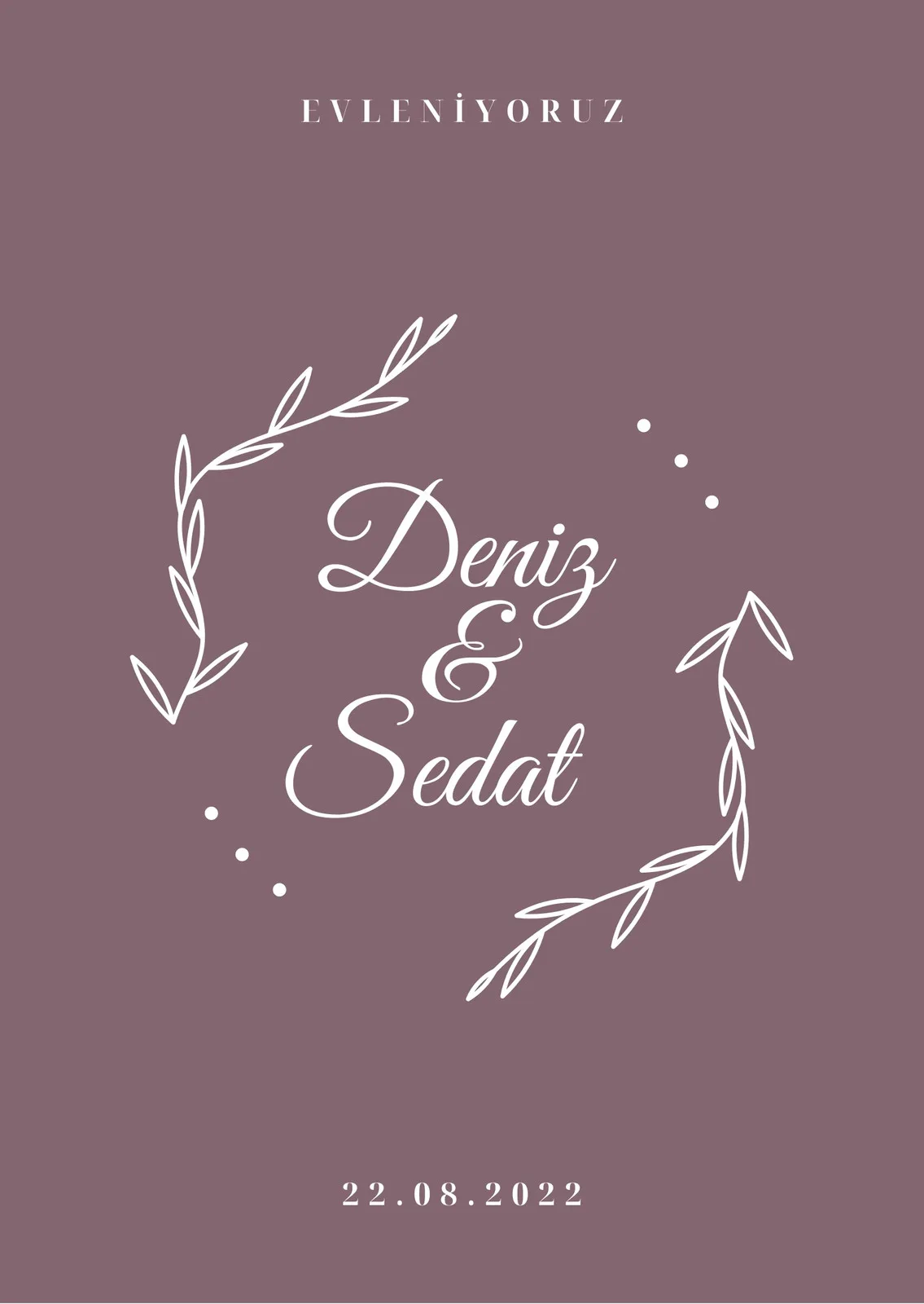 Model 316 — düğün ve nişan davetiyesi