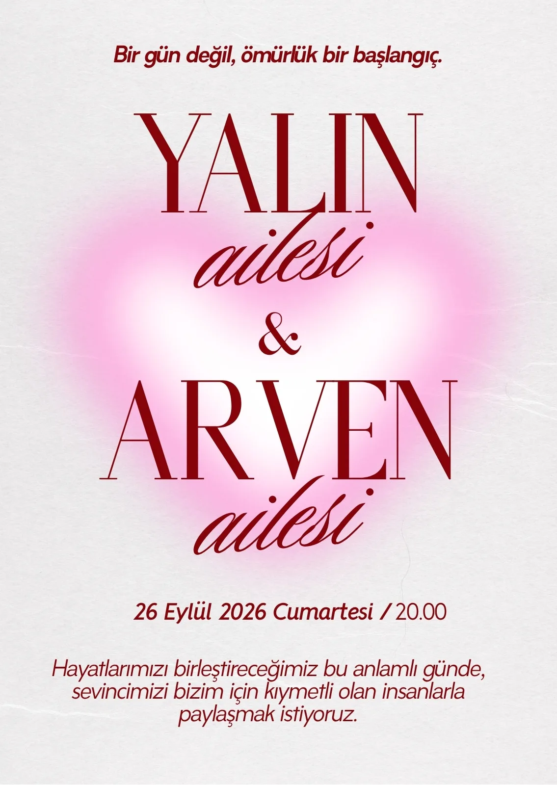Model 323 — düğün ve nişan davetiyesi
