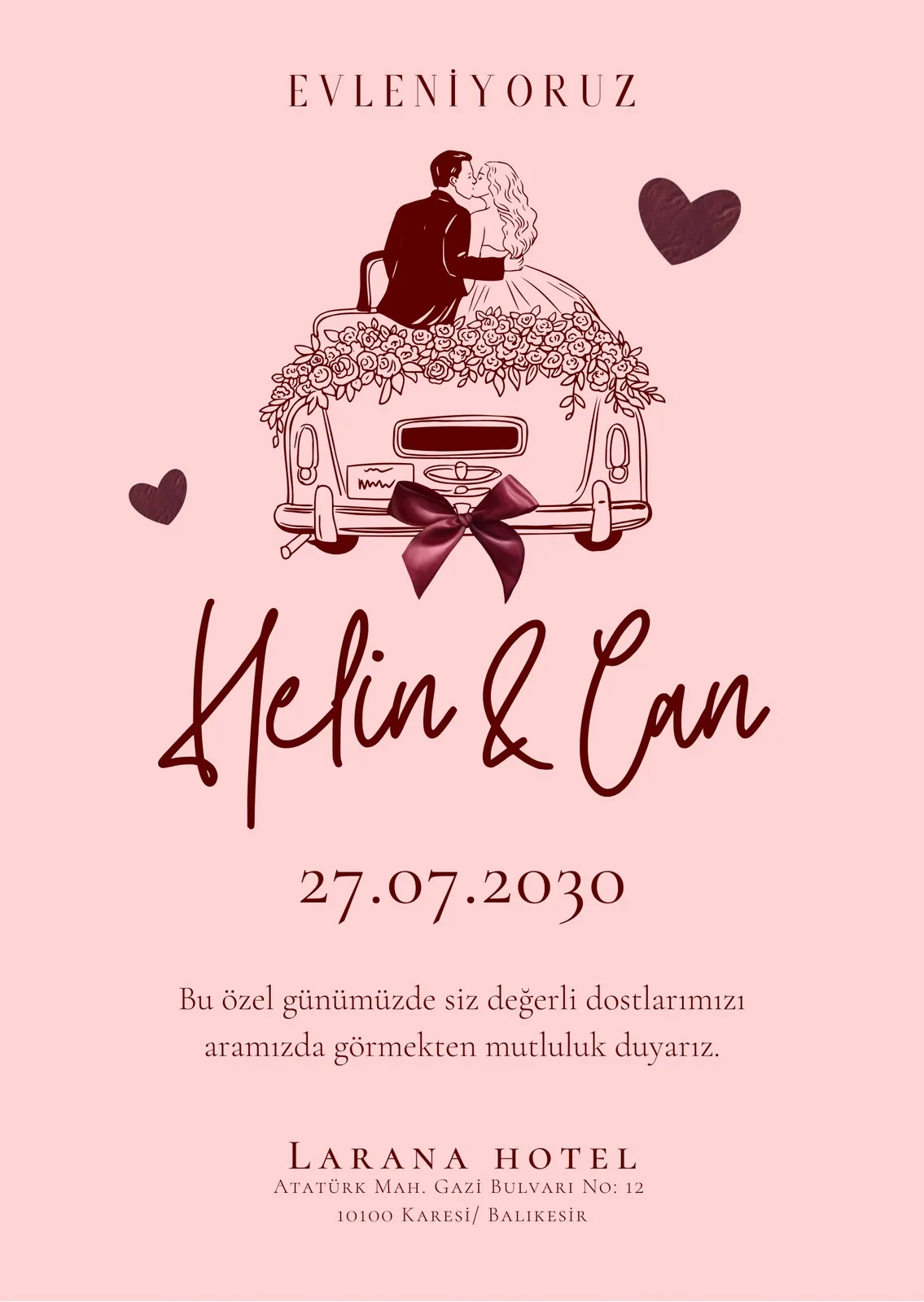 Model 337 — düğün ve nişan davetiyesi