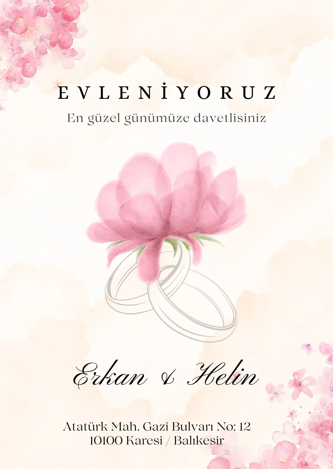 Model 339 — düğün ve nişan davetiyesi