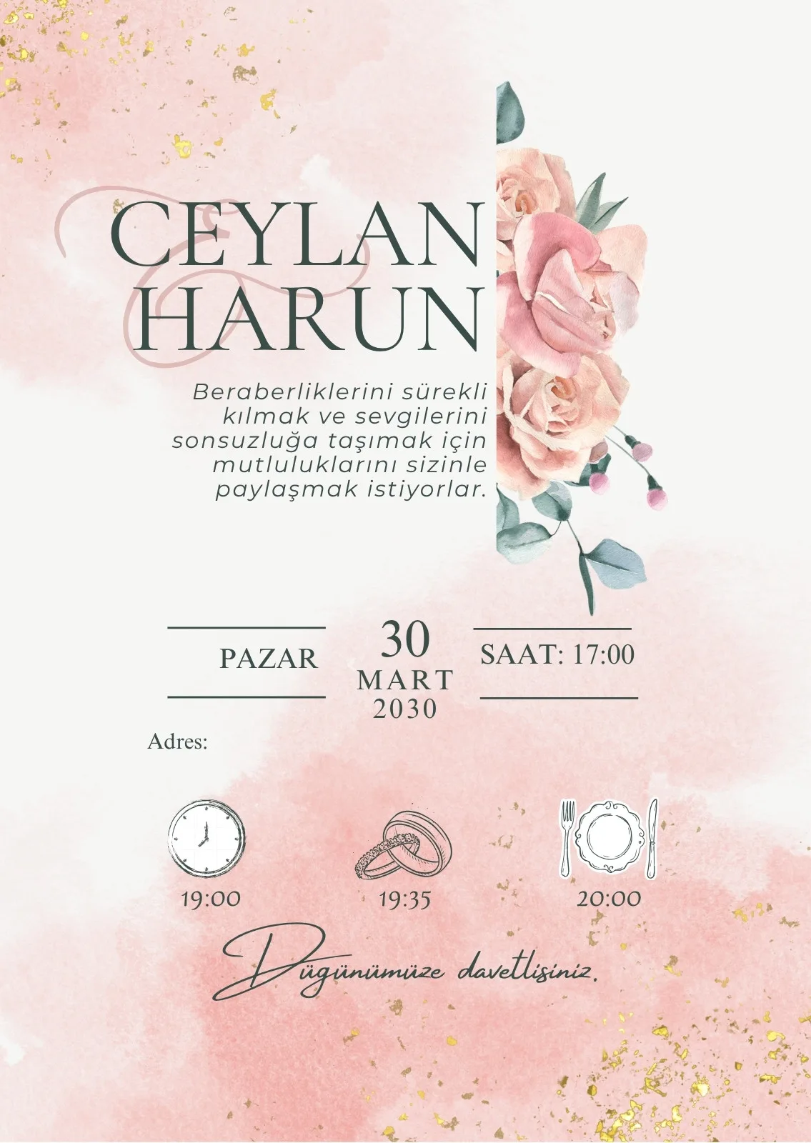 Model 363 — düğün ve nişan davetiyesi