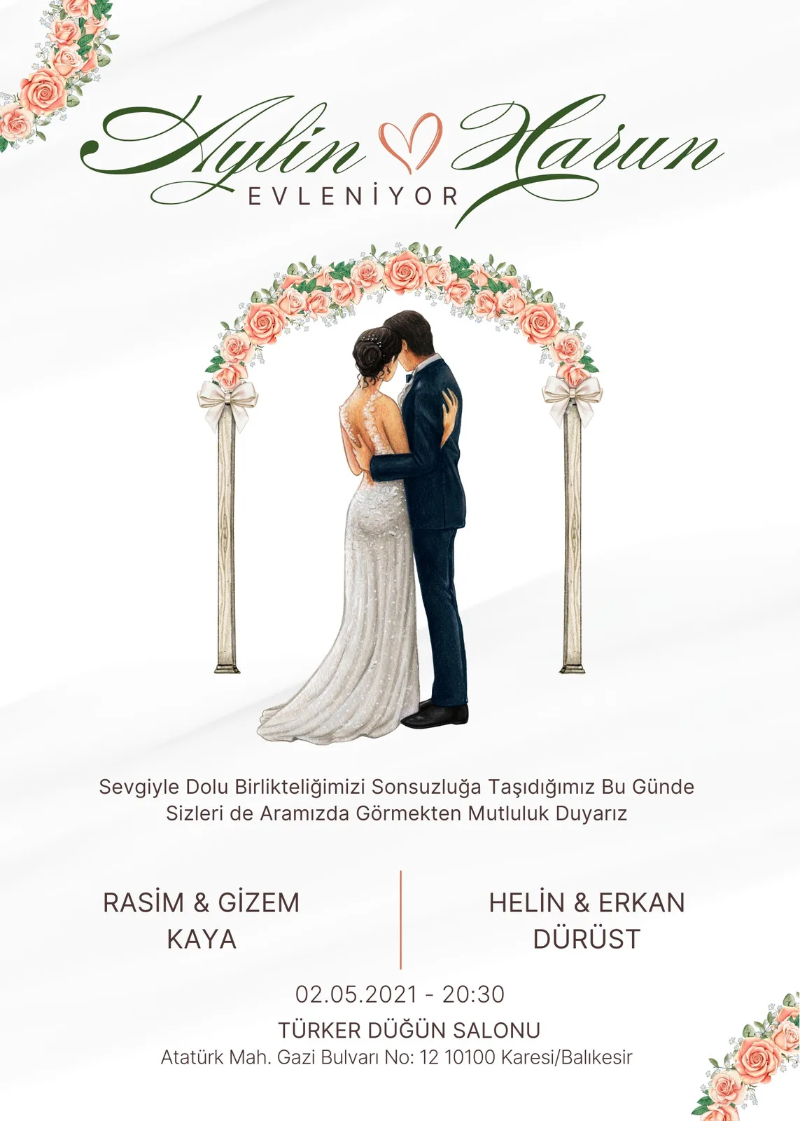 Model 364 — düğün ve nişan davetiyesi