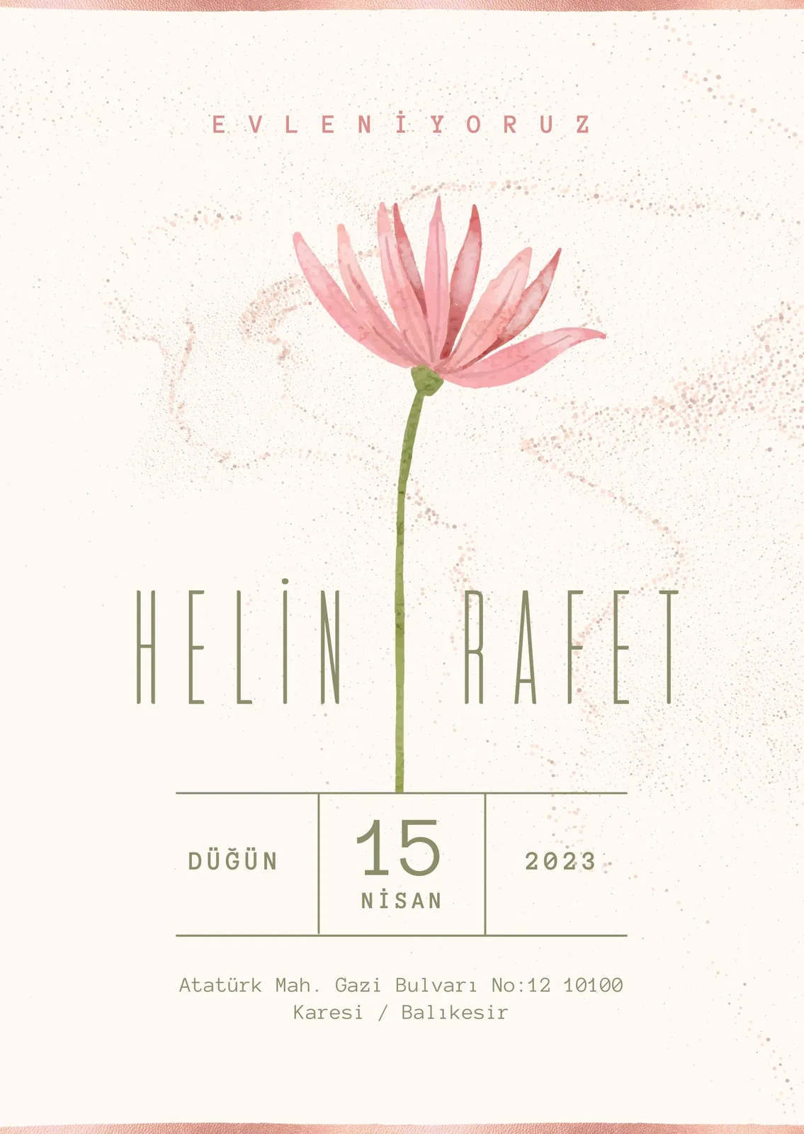 Model 365 — düğün ve nişan davetiyesi