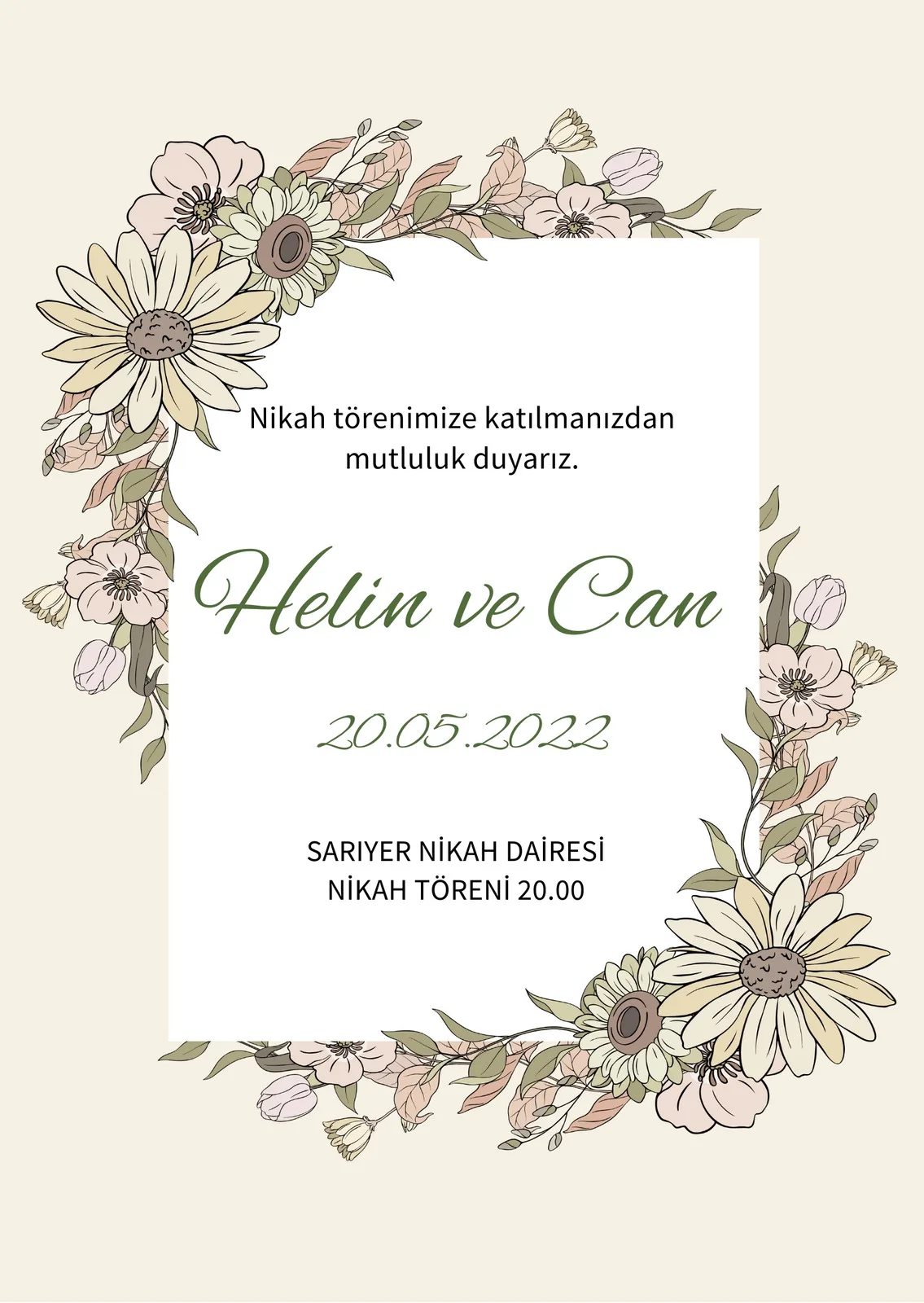 Model 367 — düğün ve nişan davetiyesi