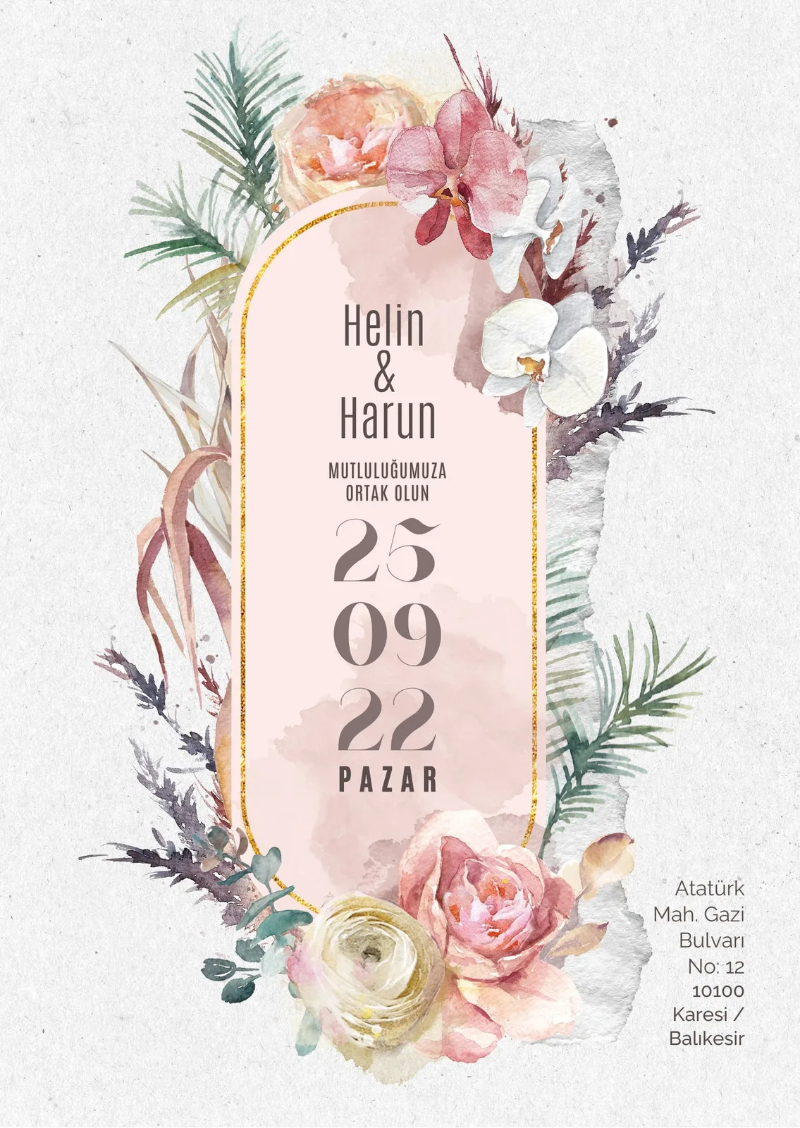 Model 370 — düğün ve nişan davetiyesi