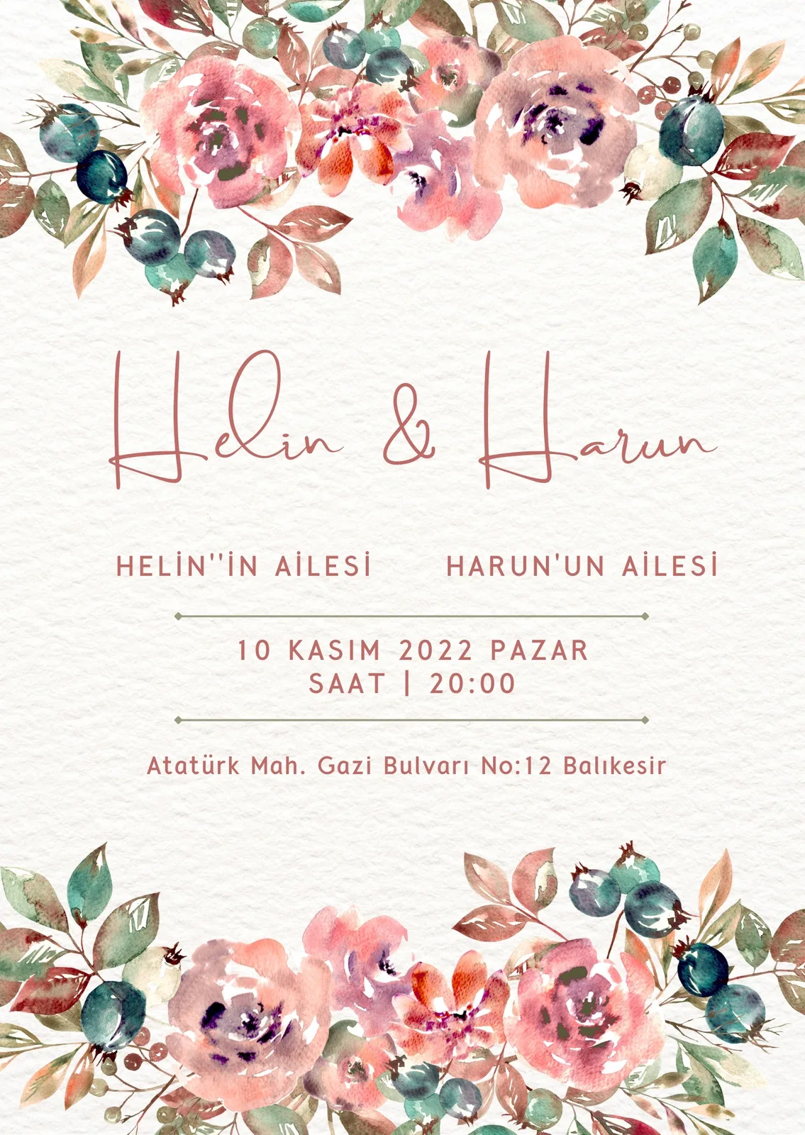Model 373 — düğün ve nişan davetiyesi