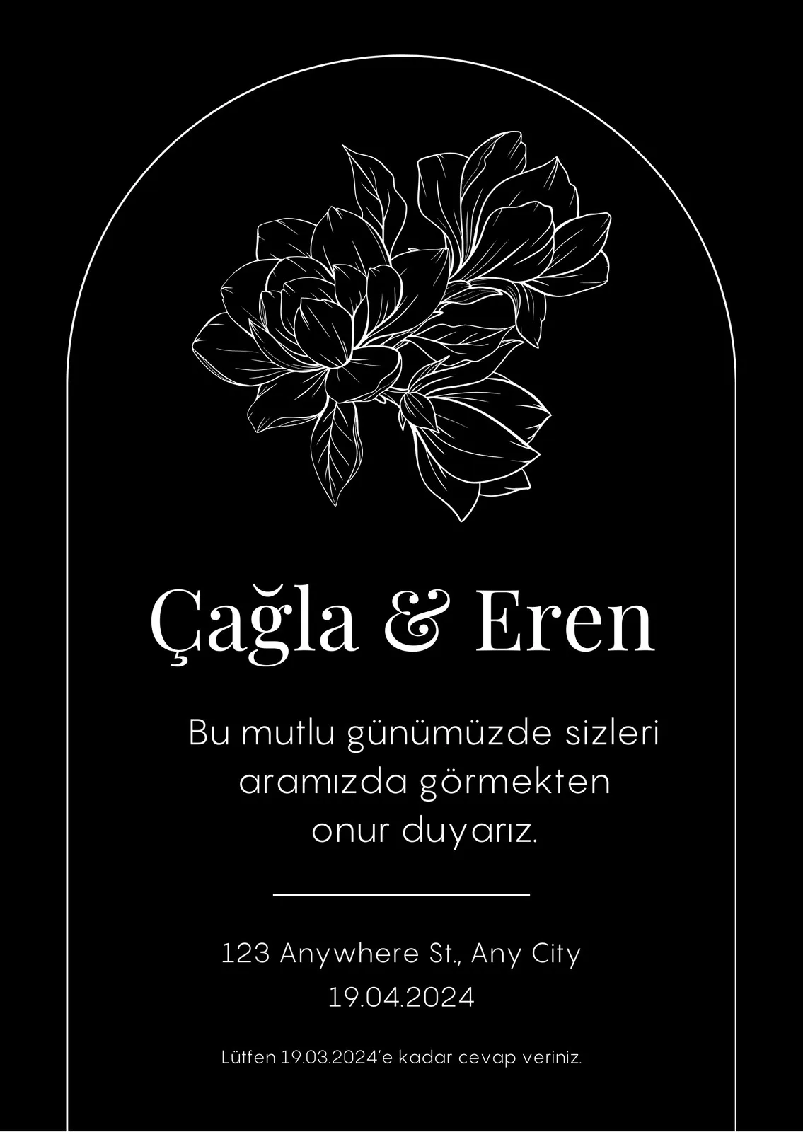 Model 396 — düğün ve nişan davetiyesi