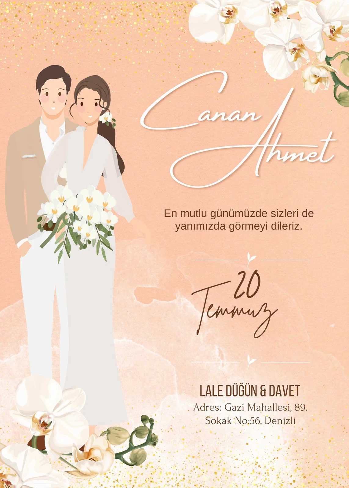 Model 406 — düğün ve nişan davetiyesi