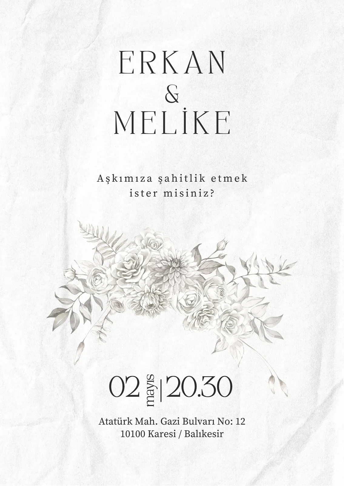 Model 409 — düğün ve nişan davetiyesi