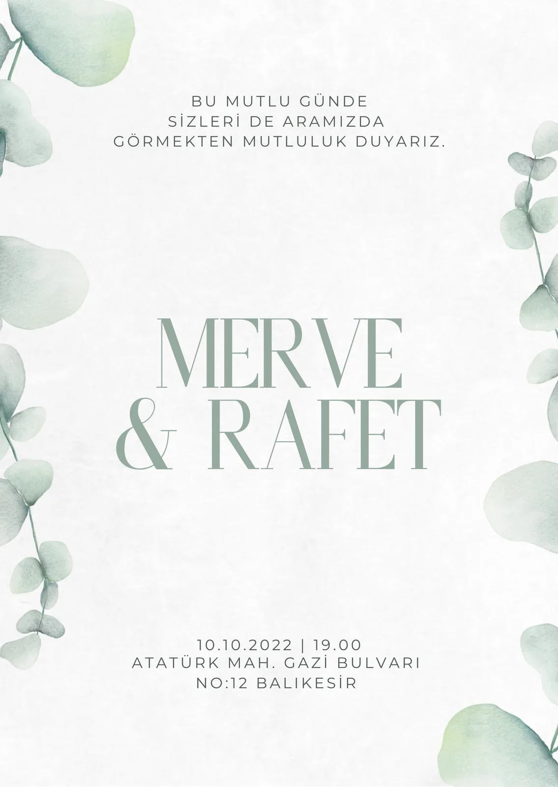 Model 454 — düğün ve nişan davetiyesi