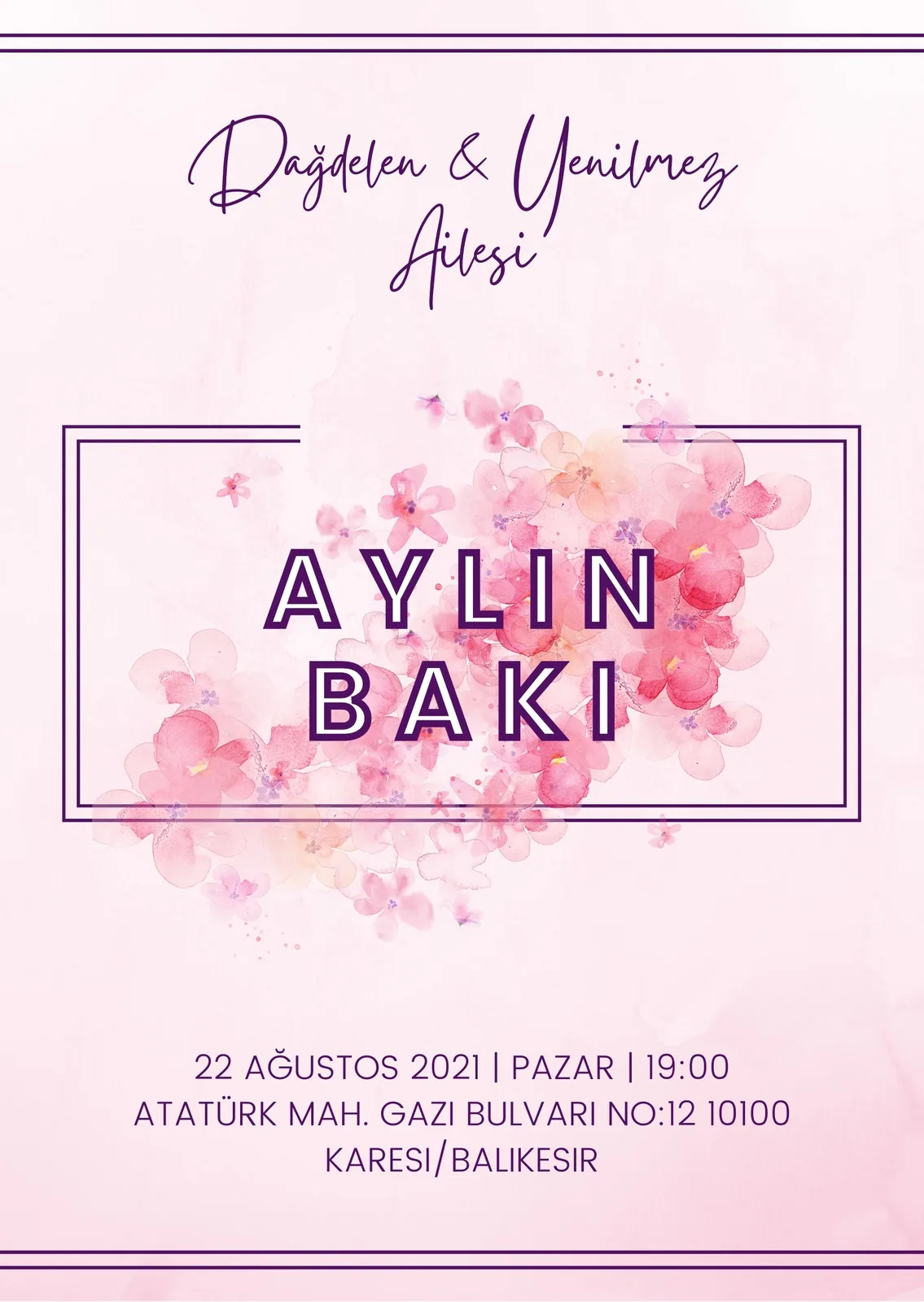 Model 468 — düğün ve nişan davetiyesi