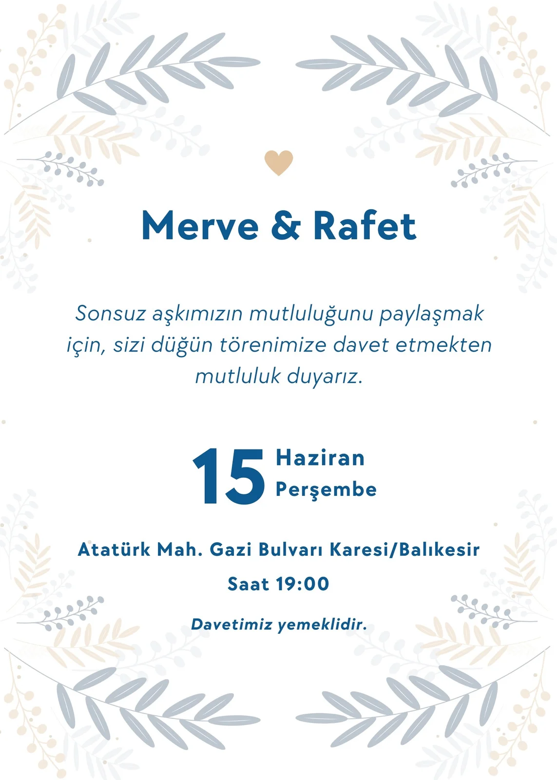 Modern Davetiye Modeli #6
