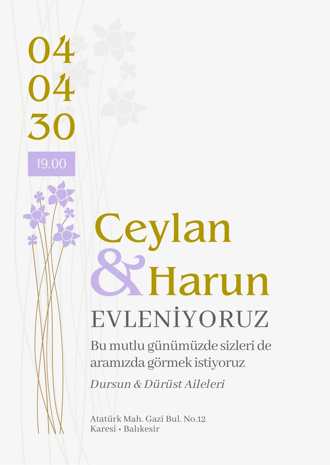 Modern Davetiye Modeli #8