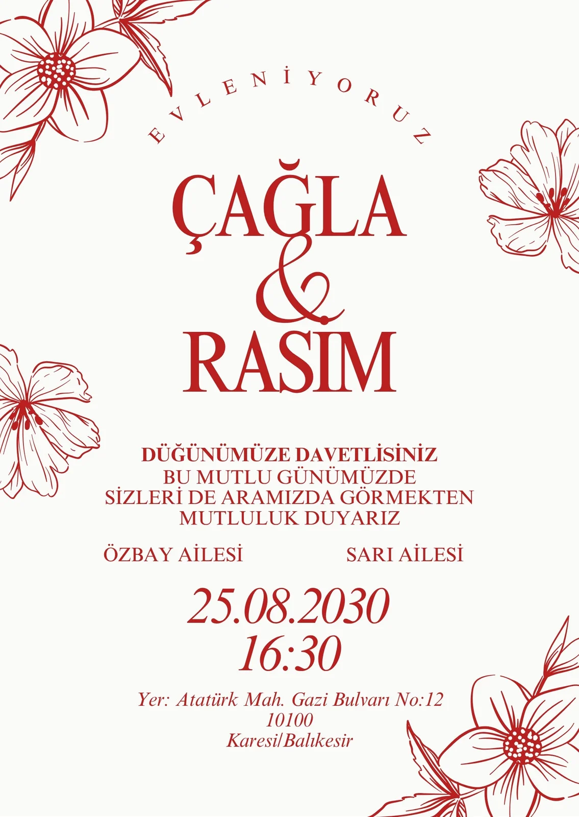 Modern Davetiye Modeli #83