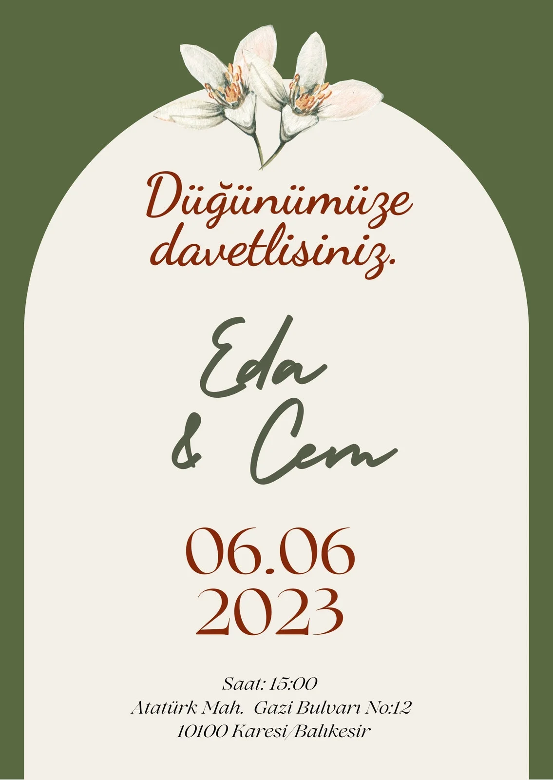 Sade Davetiye Modeli #214