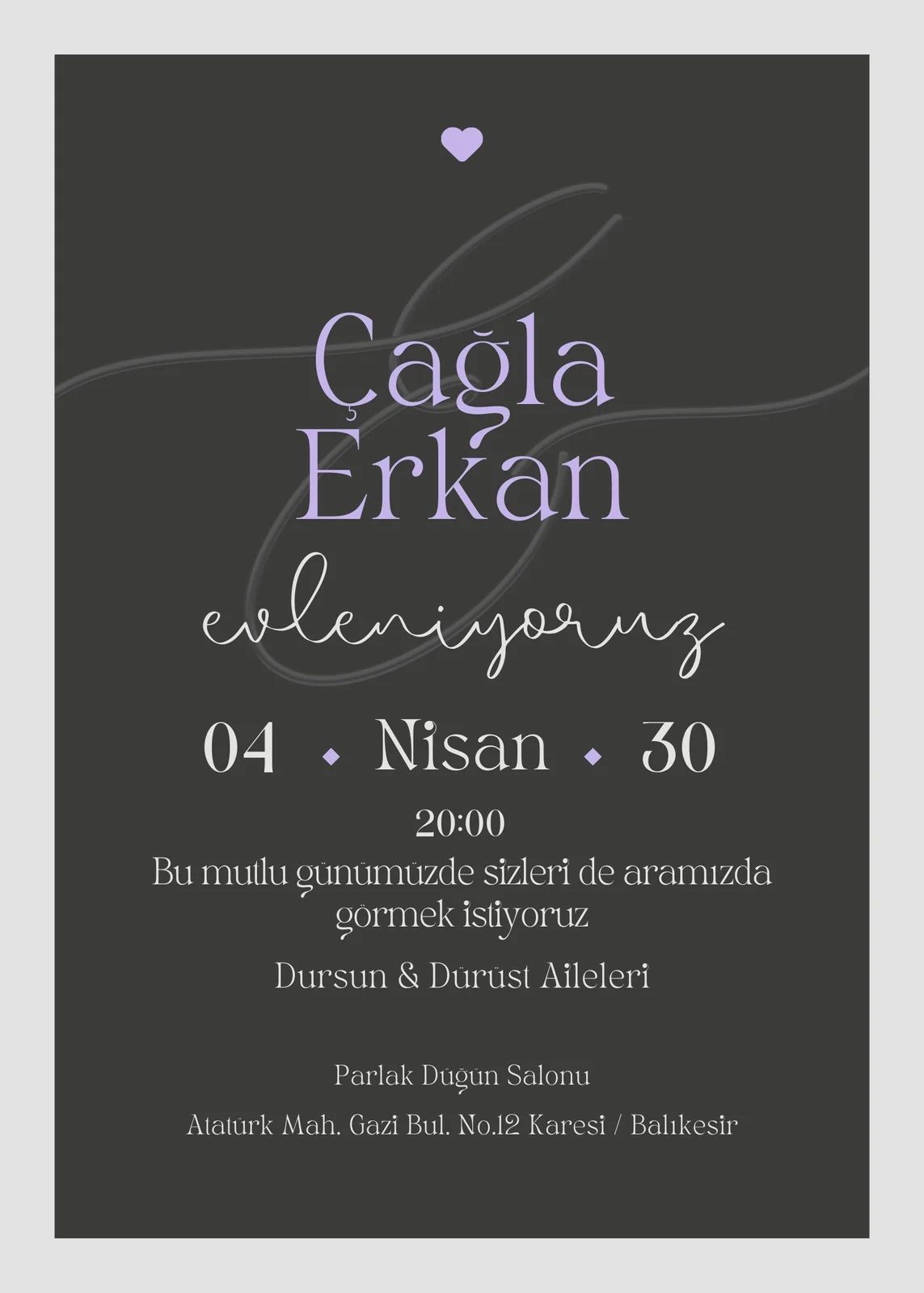 Sade Davetiye Modeli #225