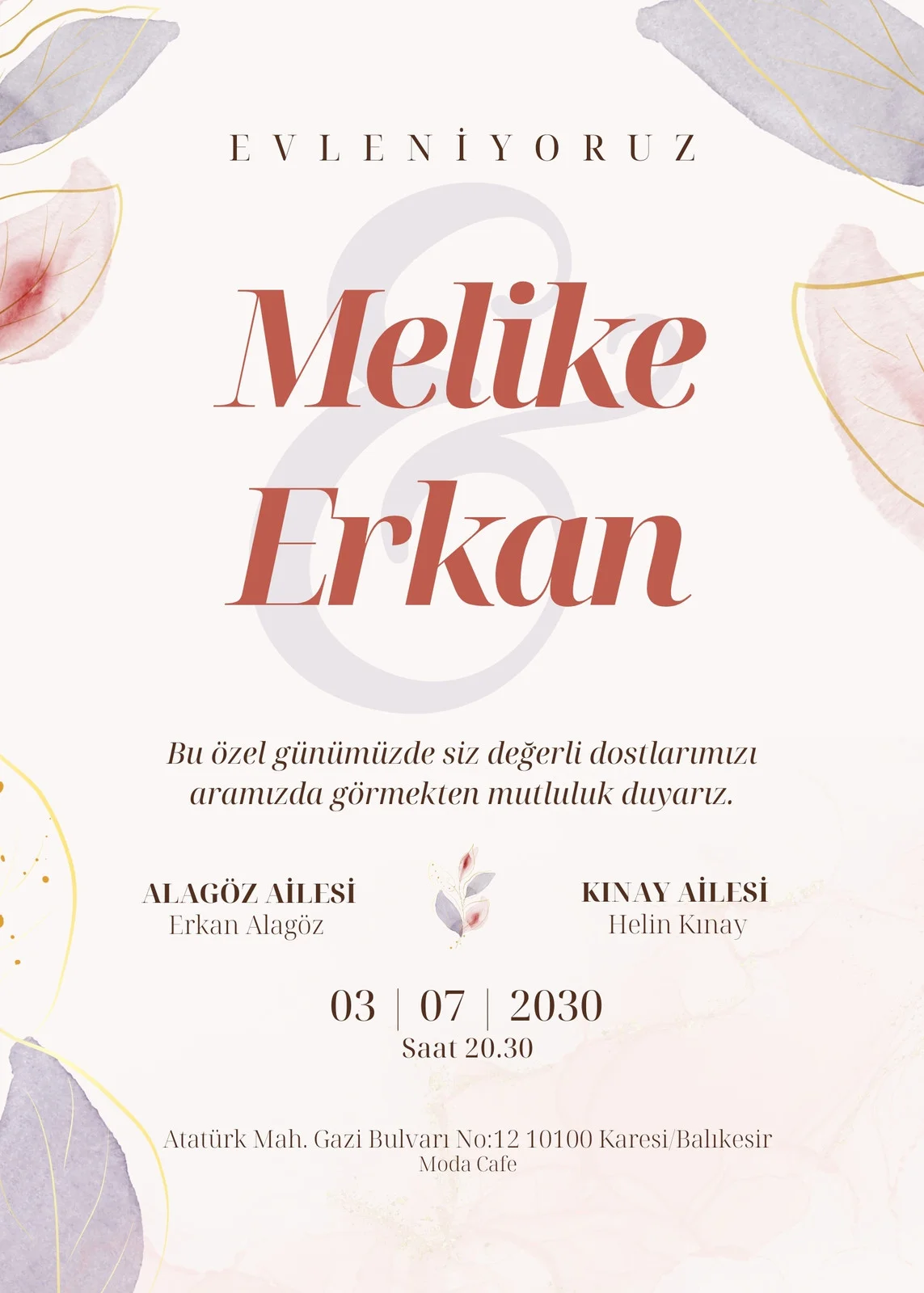 Sade Davetiye Modeli #233