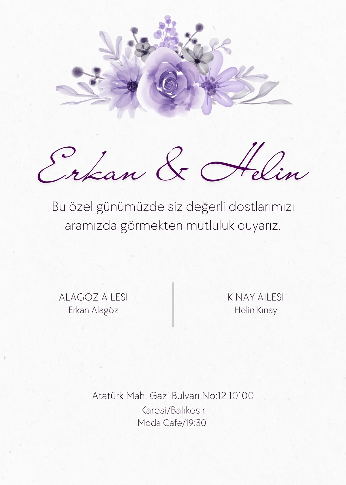 Sade Davetiye Modeli #234