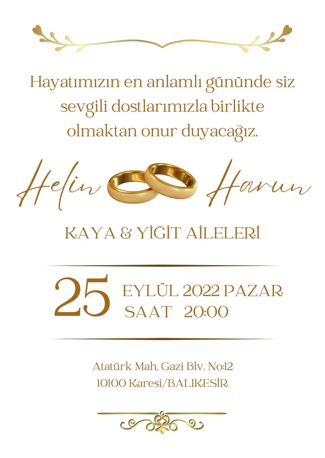 Şık Davetiye Modeli #278