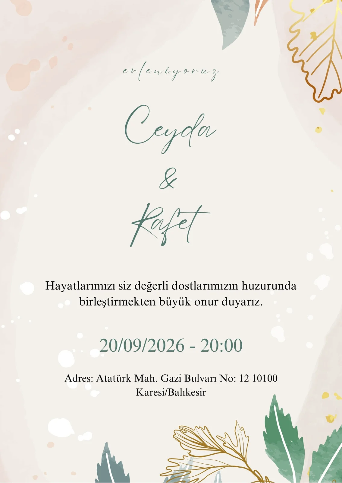 Davetiye Modeli #121