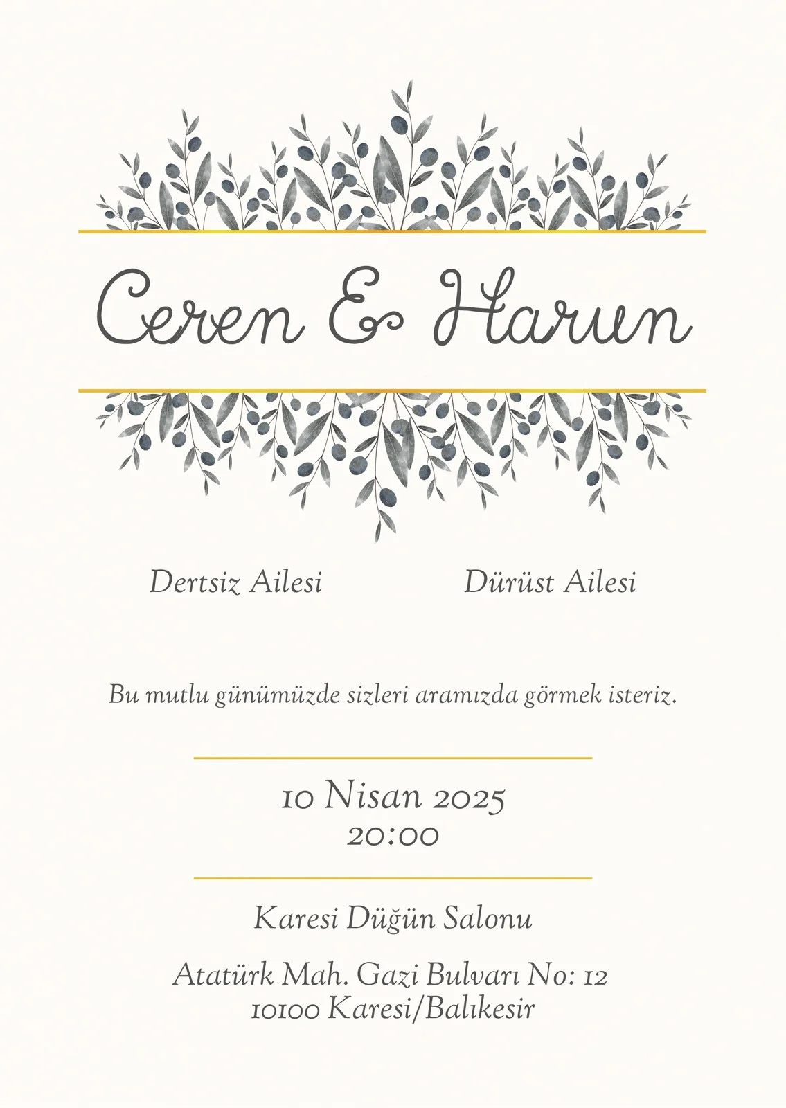 Davetiye Modeli #188